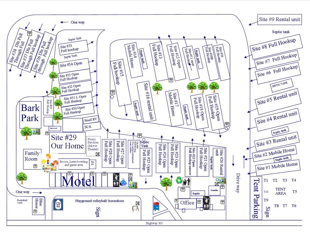 Four Oaks RV Resort Campground Map Four Oaks RV Resort